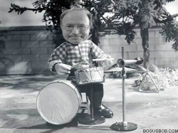  Drumming in my parent's backyard - circa 1955 